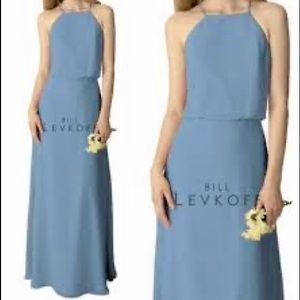 Bill Levkoff Slate Blue Bridesmaid Dress Style 1265